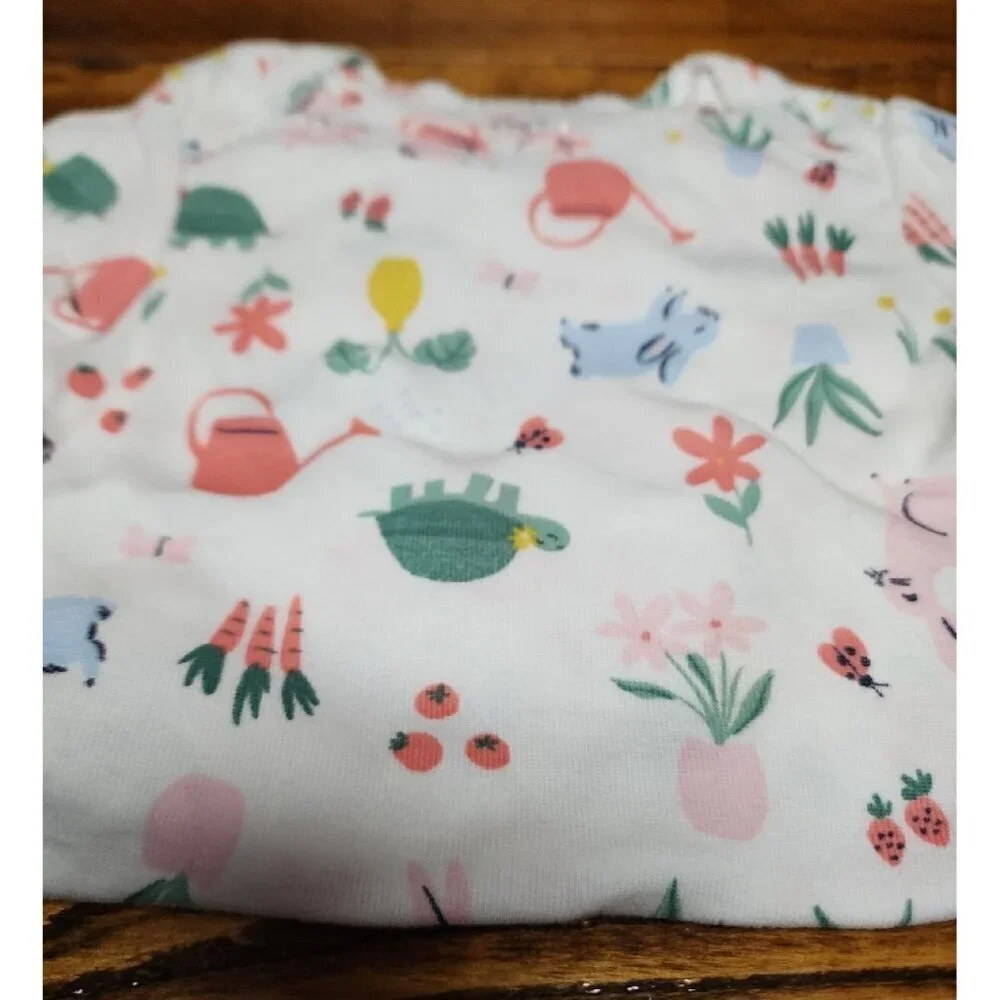 CUTE CARTERS 3-PIECE SHORTS SET - FLORAL AND BUNNY - BABY GIRL SIZE 12 MONTHS